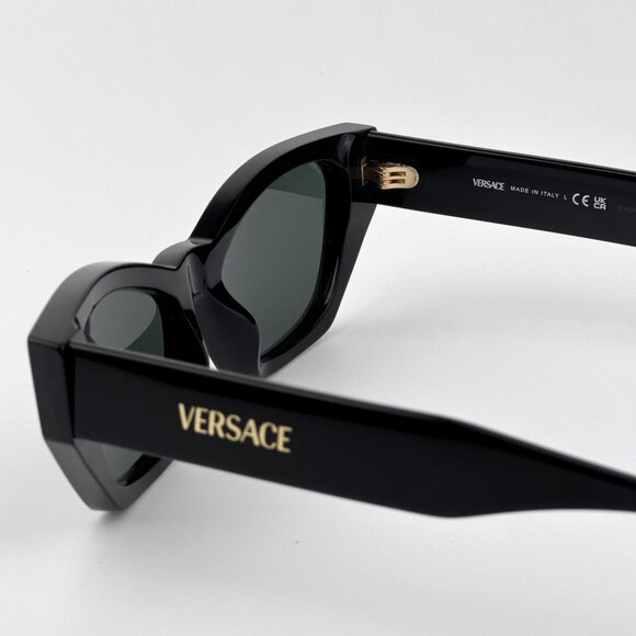 Versace Women’s Sunglasses – Black Cat Eye Frame / Grey Lenses | VE4488U GB1/87 main image 7
